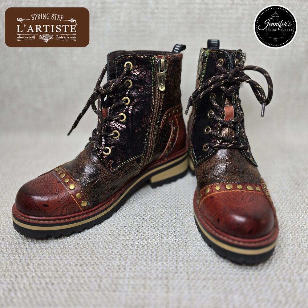 L'Artiste Spring Step Women's Lug Up Boots Size 36=5.5-6
